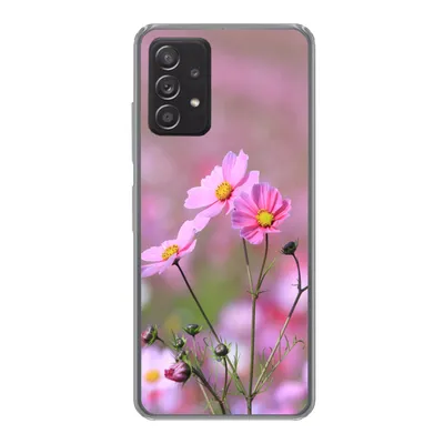 Produktbild von MuchoWow® Handyhülle Schutzhülle Hülle für Samsung galaxy a73 Blumen - Draußen - Rosa Silikon Softcase Handy Hülle - Handyhülle