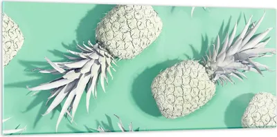 Produktbild von Bilder auf glas - Ananas Obst Saft - 120x50cm - Glasbilder - Wandbilder - Kunstdruck - zum Aufhängen bereit - Wanddekoration aus Glas - Glas Bilder - Wandbild auf Glas - Einteilig - GAB120x50-4040