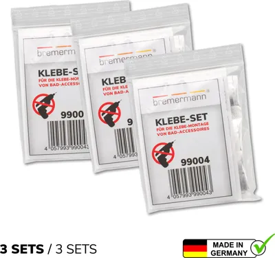 Produktbild von bremermann 3er Klebe-Set für Klebe-Montage von Bad-Accessoires PIAZZA & LUCENTE