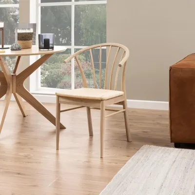 Productafbeelding van Eetkamerstoel Dolen Met Armleuning Paper Plaits Off White/Naturel - Giga Living- Set van 2