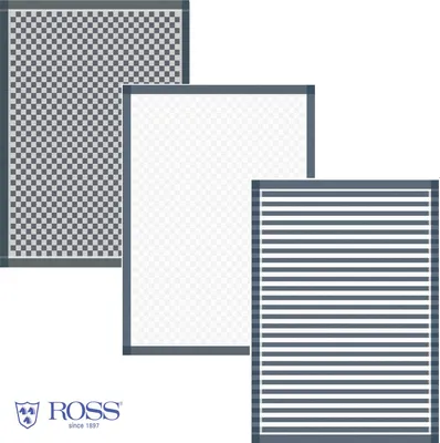 Produktbild von Ross 3-er Pack Baumwoll-Geschirrtuch Superior 50 x 70 cm Farbe marinenblau