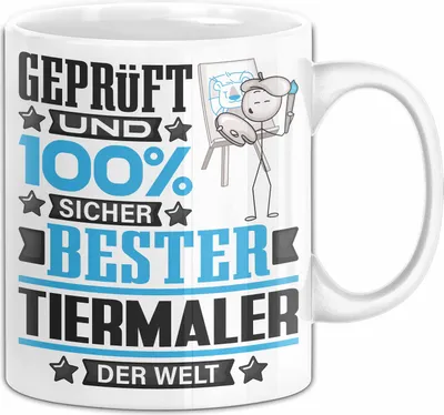 Produktbild von Tiermaler Geschenk Lustiger Spruch für Tiermaler Geschenkidee Bester Tiermaler Der Welt (Weiß)