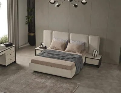 Produktbild von Bett Schlafzimmer Möbel Betten Design Luxus Doppel Design Holz Beige Modern
