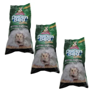 Produktbild von 3er Set je 25g Nest Hamsterwatte vollverdaulich Hamster Nager Mäuse Flamingo