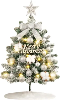 Produktbild von Künstlicher Weihnachtsbaum 60cm LED Beleuchtung & Kugeln Mini Tannenbaum
