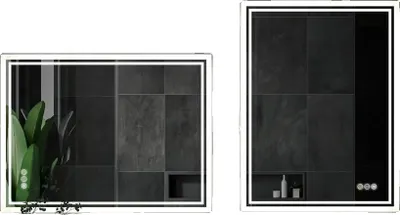 Obrázek produktu pro Osvětlené koupelnové zrcadlo, stmívatelný jas, funkce dotykového senzoru, 60x80 cm (24x32 palců)