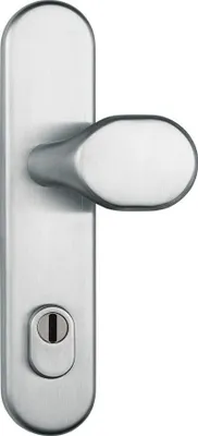 Produktbild von ABUS Tür-Schutzbeschlag HLZS814 ER edelstahl mit Zylinderschutz & beidseitigem Drücker rund, 12229