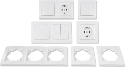 Produktbild von McPower Schalter und Steckdosen Set Flair - Flur | 13-teilig | Weiß