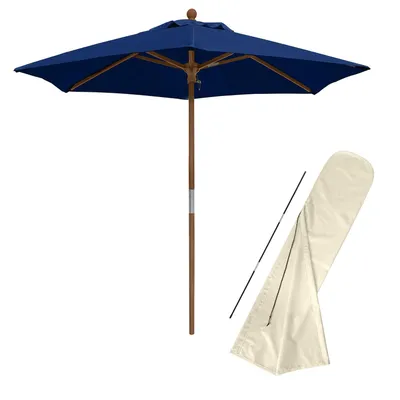 Produktbild von Sonnenschirm anndora Balkonschirm ø 2,1 m rund Navy Blau + Husse Schutzhülle