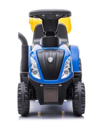 Produktbild von Kinderfahrzeug für einjährige Kinder, Schiebetraktor mit Anhänger, New Holland, blau