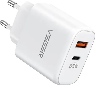 Zdjęcie produktu dla VEGER 65W1A1C, Wewnętrzna, USB, 20 V, Biały