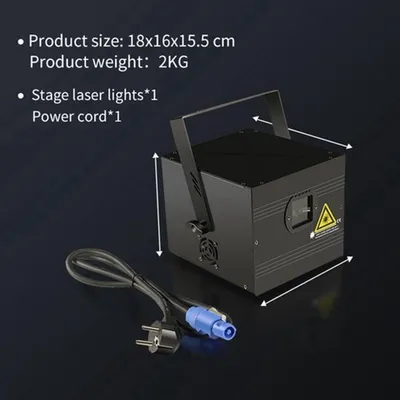 Obrázek produktu pro Discolamp 5W RGB, laserový projektor s animacemi – světelná show pro party a DJ – černý