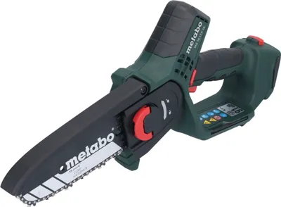A cordless chainsaw is shown against a white background.