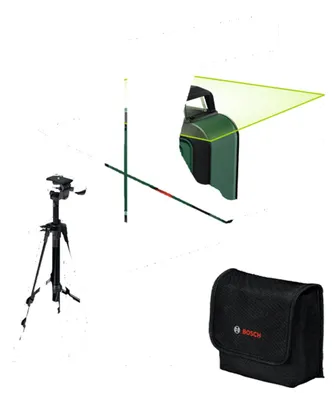 Produktbild von BOSCH PLL 360-1 G Linienlaser – inklusive TT120 Stativ, Schutzkoffer, Bedienungsanleitung und Batterien