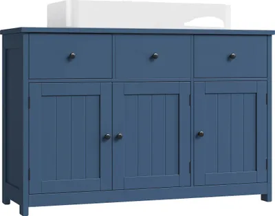 Zdjęcie produktu dla Umywalka pod komodą, elegancki design, dużo miejsca do przechowywania, niebieska