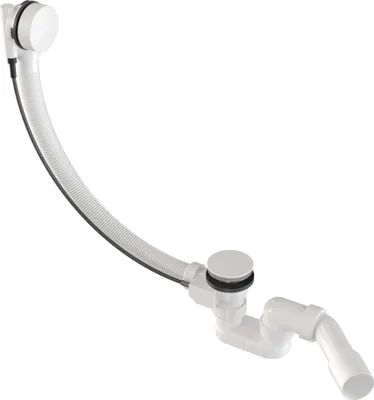 Immagine prodotto di Set di scarico e troppopieno per vasca da bagno, bianco; Set automatico di scarico e troppopieno per vasca da bagno; Tappo per vasca da bagno