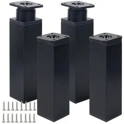 Productafbeelding van Solidchoice - 4 Stuks Verstelbare Meubelpoten van 15 cm Zwart