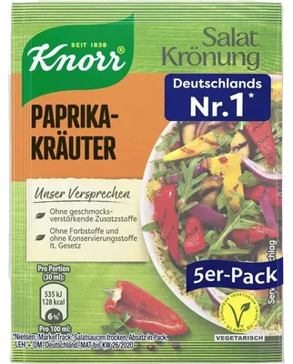 Produktbild von Knorr Salatkrönung Paprika Kräuter klares Dressing 5x 9g 5er 5er Pack