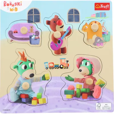 Zdjęcie produktu dla Trefl Zabawka Drewniana Puzzle Mini Bobaski 61621
