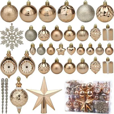 Produktbild von Famanu Weihnachtsbaumkugeln 130 Stück - Unzerbrechliche Christbaumdekorationen für Weihnachten und Hochzeiten