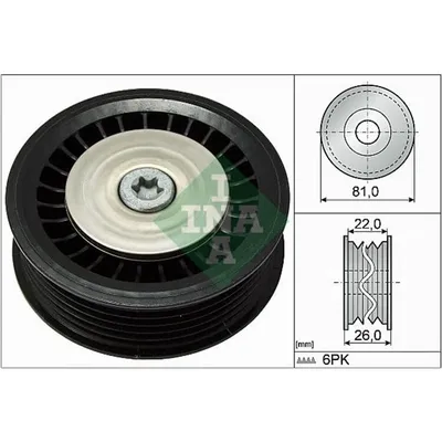 Produktbild von INA 532 0678 10 Umlenkrolle Keilrippenriemen passend für MERCEDES-BENZ B-Klasse (W246, W242) A-Klasse (W176) für NISSAN Qashqai II (J11, J11)