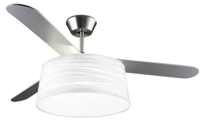 Produktbild von Deckenventilator Belmont Nickel satiniert / Weiß mit Beleuchtung und Fernbedienung