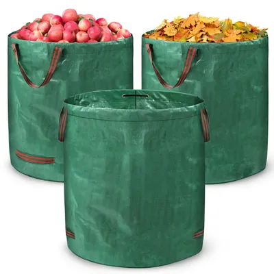 Produktbild von LARS360 3 Stück 272L Gartensack  Gartenabfallsack Stabil PP 150g/m² Gartensäcke Grünabfall mit Griffen Laubsack Wiederverwendbar Reißfest Gartensäck