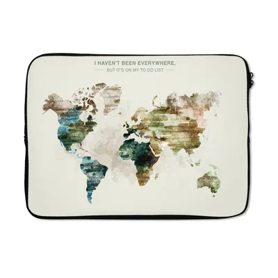 Produktbild von MuchoWow® Laptop Hülle 13 Zoll Weltkarte - Farbe - Vintage Laptoptasche - Laptophülle - Sleeve - Rundumschutz