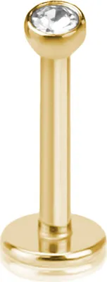 Produktbild von viva-adorno 1 Stück 1,2 x 8 x 2mm Lippenpiercing Piercing Micro Stecker Zirkonia Innengewinde verschiedene Farben und Größen Z399, gold