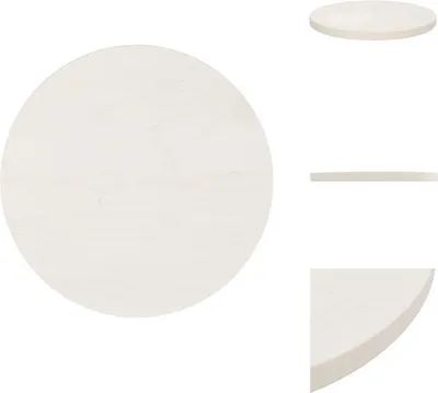 Produktbild von vidaXL Tischplatte Weiß Ø40x2,5 cm Massivholz Kiefer -  Tischplatten