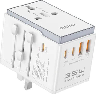 Obrázok produktu pre DUDAO Dudao A35Pro Universal Travel Adapter 35Watt GaN 3xUSB-C + 2xUSB-A White