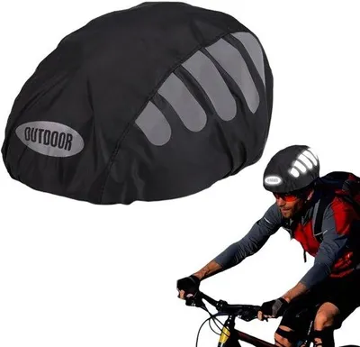 Produktbild von wasserdichte reflektierende Helmabdeckung für Fahrrad, Fahrradhelmabdeckung für Herren, Damen, Kinder, ideal für Fahrradfahren