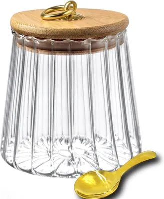 Produktbild von Viovian Vorratsdose aus Glas mit Deckel und Löffel, 650 ml, transparent, Süßigkeitenglas