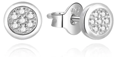 Image de Petites boucles d'oreilles en argent avec zircons AGUP3485