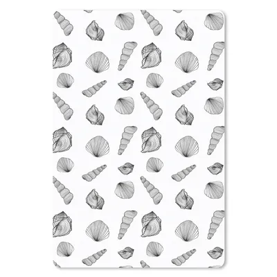 Produktbild von MuchoWow® Mauspad Mousepad Muschel - Schwarz und Weiß - Design 40x60 cm - Mousepads - Maus Mat - Pad - Mausunterlage - Schreibtisch Accesoire