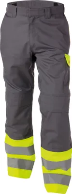 Produktbild von DASSY® Lenox Multinorm Warnschutzhose mit Kniepolstertaschen GRAFITGRAU/NEONGELB Gr.66 Länge: STANDARD
