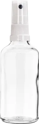 Obrázek produktu pro 30 ml bezbarvá skleněná lahvička s bílým rozprašovačem, závit 18/415