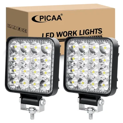 Obrázek produktu pro 2 kusy mini LED pracovní světlo, 48W reflektor, 6000K pracovní světlo pro vozidla 12V a 24V