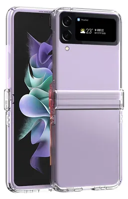Immagine prodotto di Per Samsung Galaxy Z Flip4 5G Custodia rigida per telefono cellulare in 3 pezzi Trasp