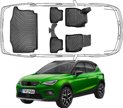 Produktbild von 3D Fußmatten & Untere Kofferraumwanne Auto Set Kompatibel mit Seat ARONA 2017 - 2024