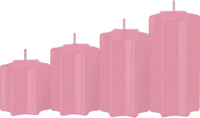 Produktbild von 4er Set Sternkerzen abgestuft Altrosa Ø 6 cm