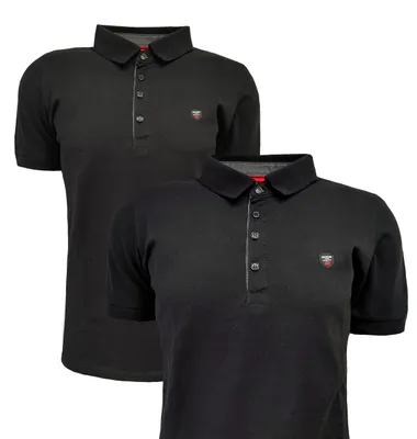Produktbild von Herren Polohemd Sport Kragen Baumwolle Polohemd mit vier Knöpfen unter dem Hals Kurzarm Modell schwarz 4XL