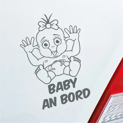 Produktbild von Auto Aufkleber Baby an Bord on Tour 20x30 cm Grau Sticker Heckscheibenaufkleber