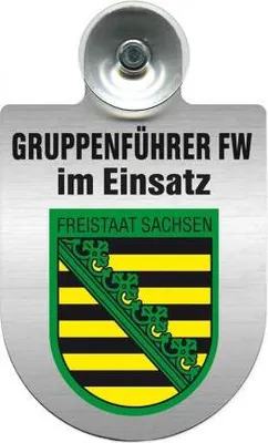 Produktbild von Einsatzschild incl. Saugnapf - Gruppenführer Feuerwehr im Einsatz - 309750 - incl. Regionen nach Wahl Color - Region Freistaat Sachsen