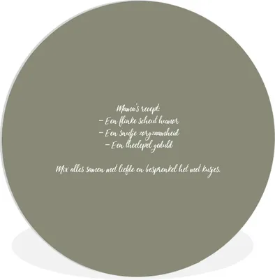 Produktbild von MuchoWow® Rundes Wandbild - Runde Bilder Zitate - Mama - Sprichwörter - Mamas Rezept - Kochen Ø 60 cm Kreis Wanddekoration Kunststoff - Wandkreis - Wandschmuck - Wand Kreis - Das Schlafzimmer - Die Bilder - Wandmalerei - Kunst für das Haus - das Plastik