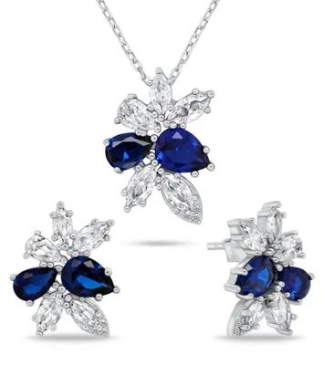 Immagine prodotto di Incantevole set di gioielli in argento con zirconi SET248WB (orecchini, collana)