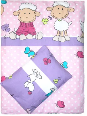 Produktbild von 4tlg Kinderwagenset Baby Bettwäsche für Kinderwagen Bezüge Decke Kissen 20. Schaf Rosa