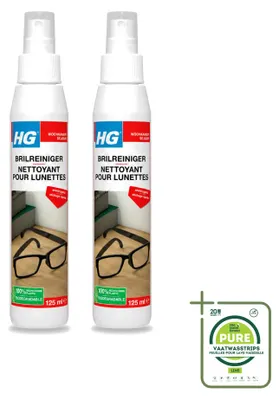 Produktbild von 2 x HG Brillenreiniger für glasklare Gläser - 125 ml - Großpackung - 2 Stücke