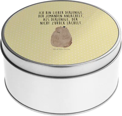 Produktbild von Mr. & Mrs. Panda Dose Murmeltier - Gelb Pastell - Geschenk, Keksdose, Freundlichkeit, Fröhlichkeit, Gute Laune, Respekt, keksdosen, Vorratsbehälter, Anstand, Knigge