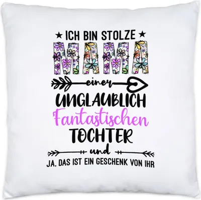 Produktbild von Ich bin stolze Mama Kissen Inkl Füllung Muttertag Geschenk Idee Tochter Mutter Geburtstag